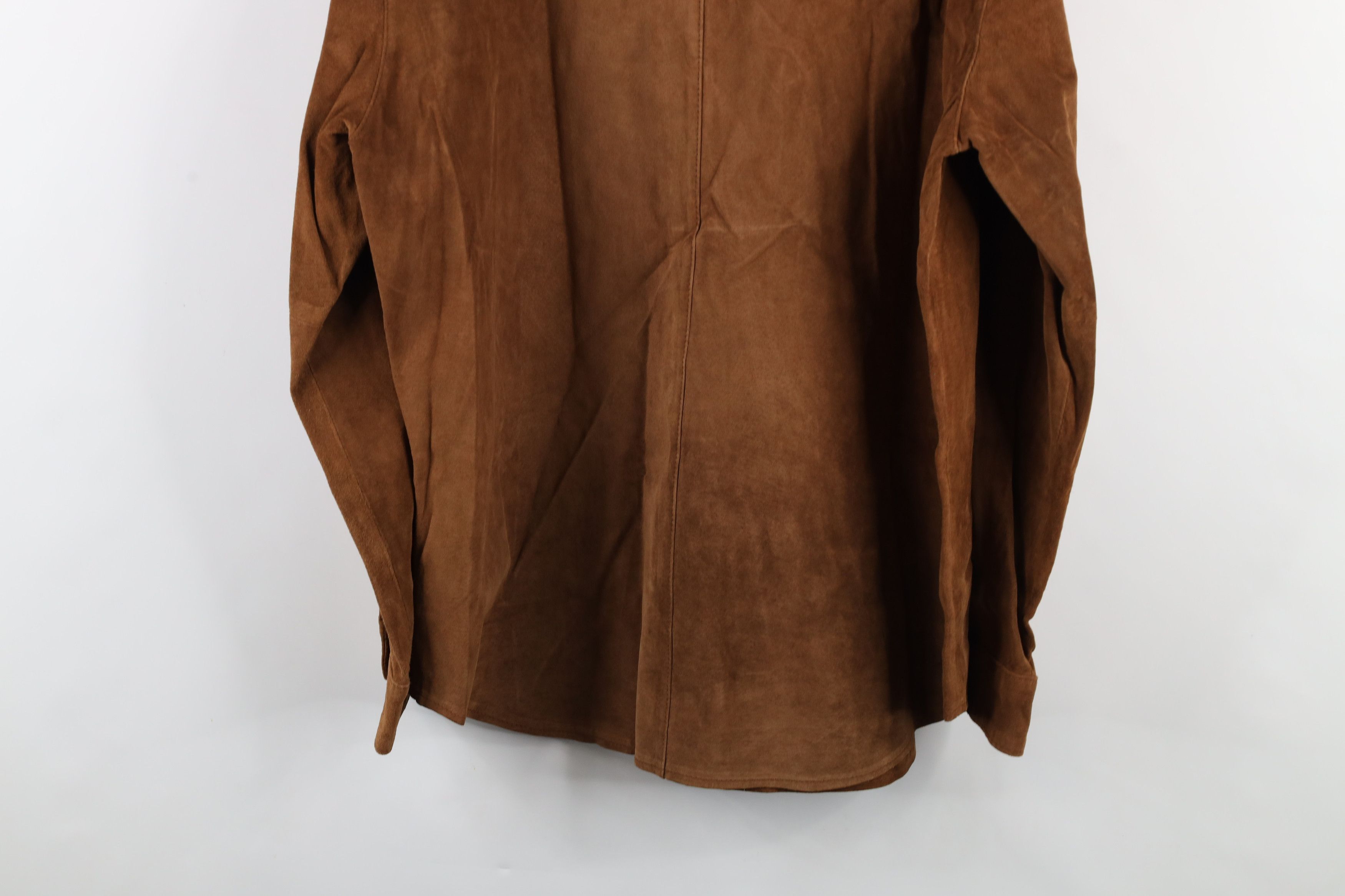 Vintage Vintage 90s Streetwear Suede Leather Shirt Jacket Jac Shirt Size XL / US 12-14 / IT 48-50 - 11 Thumbnail