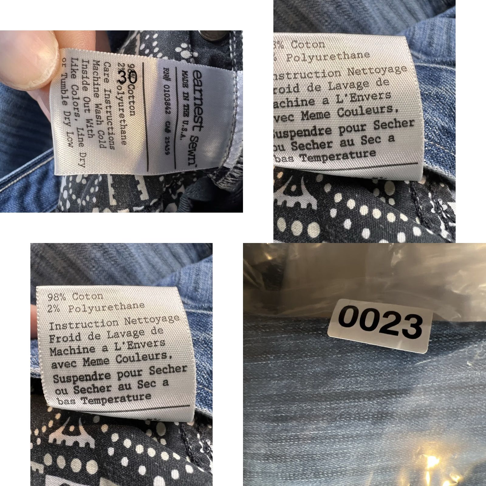 Vintage VTG Earnest Sewn Jeans Womens 30 Blue Striped Straight Denim 5-Pocket USA Y2K RARE Jeans Women Size 30" / US 8 / IT 44 - 8 Thumbnail