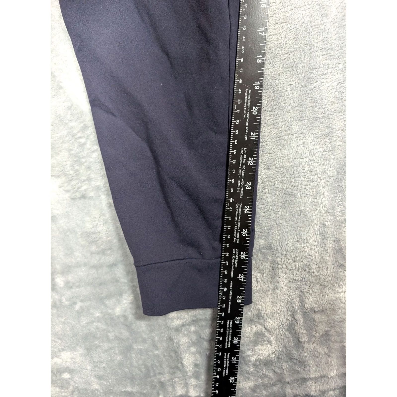 Vintage Public Rec Pants Mens 34x32 Navy Blue Joggers Nylon Spandex Slim Tapered Cuffed Pockets Drawstring Moisture Wicking Size US 34 / EU 50 - 4 Thumbnail