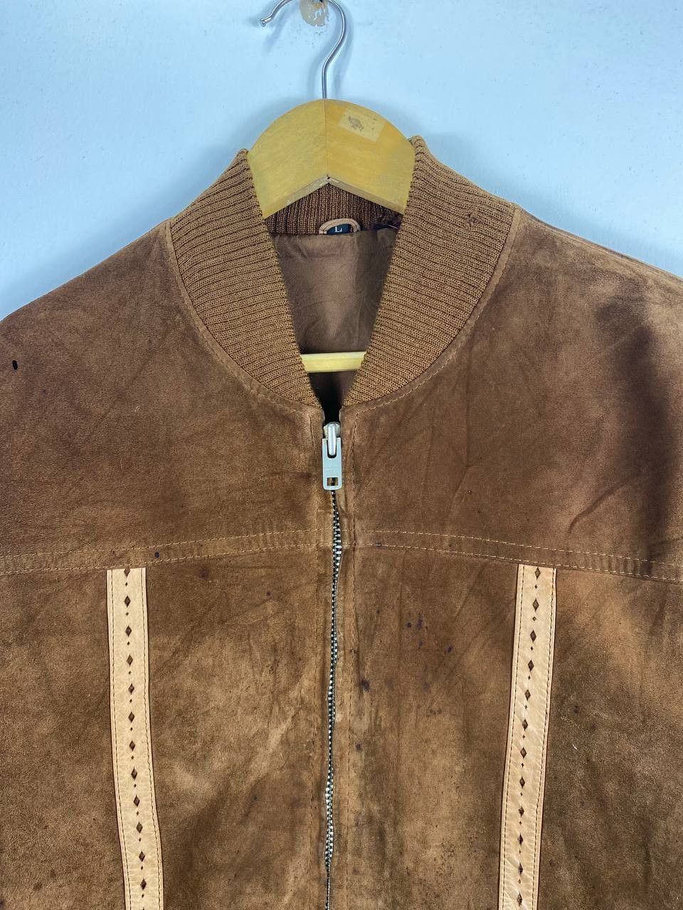 Japanese Brand vintage japanese brand suede leather bomber jacket Size US L / EU 52-54 / 3 - 2 Thumbnail