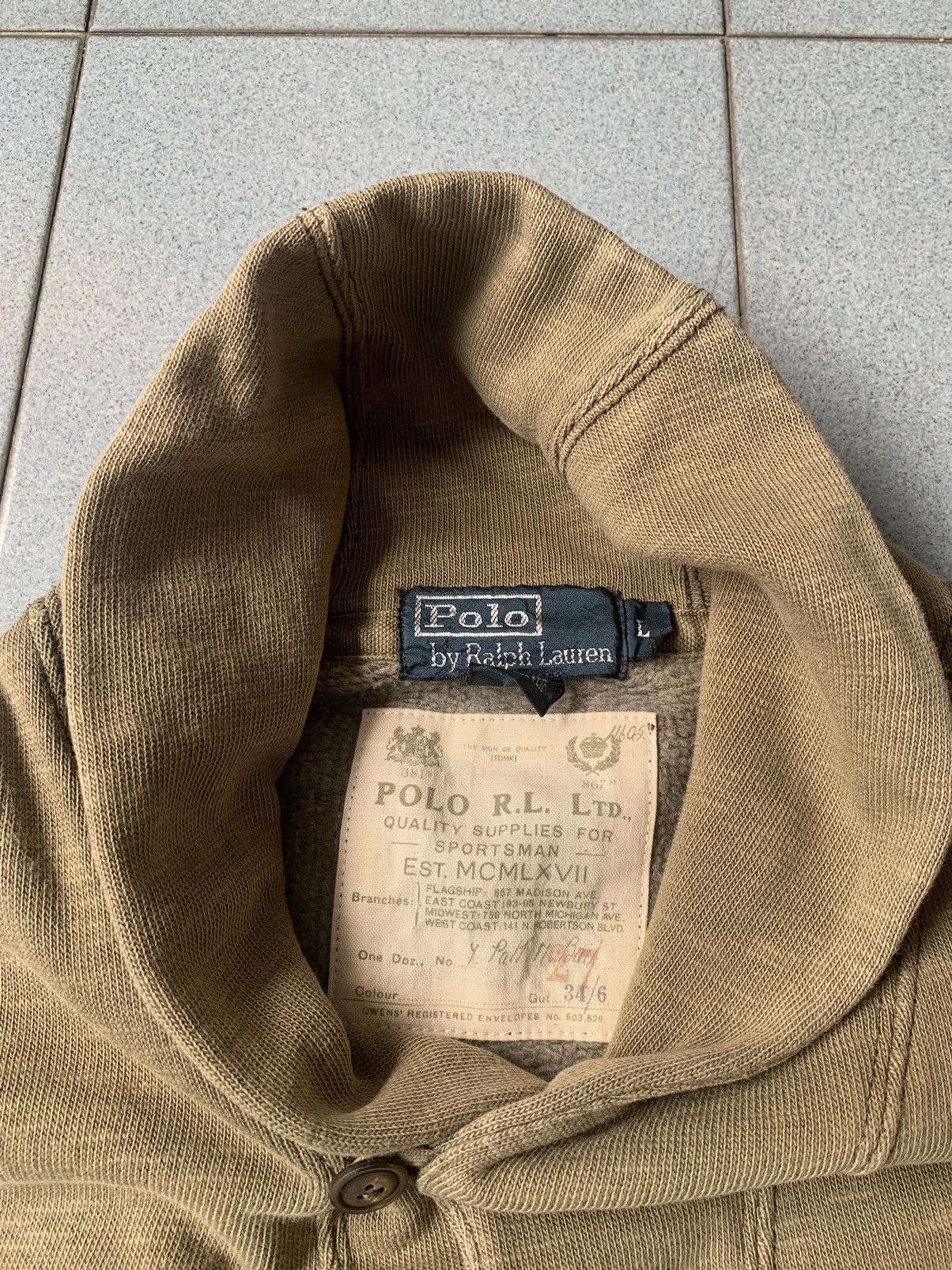Polo Ralph Lauren × Vintage Polo Ralph Lauren Cardigan Sweater Military Sportsman Size US L / EU 52-54 / 3 - 5 Thumbnail