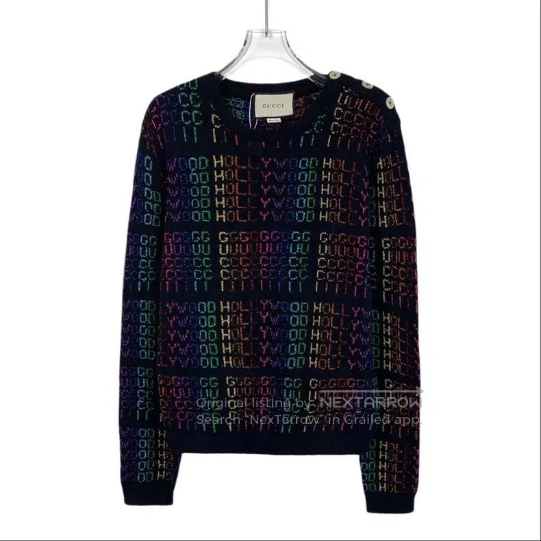 Gucci Gucci Colour block logo letter rainbow full print wool rou Size US S / EU 44-46 / 1 - 1 Thumbnail