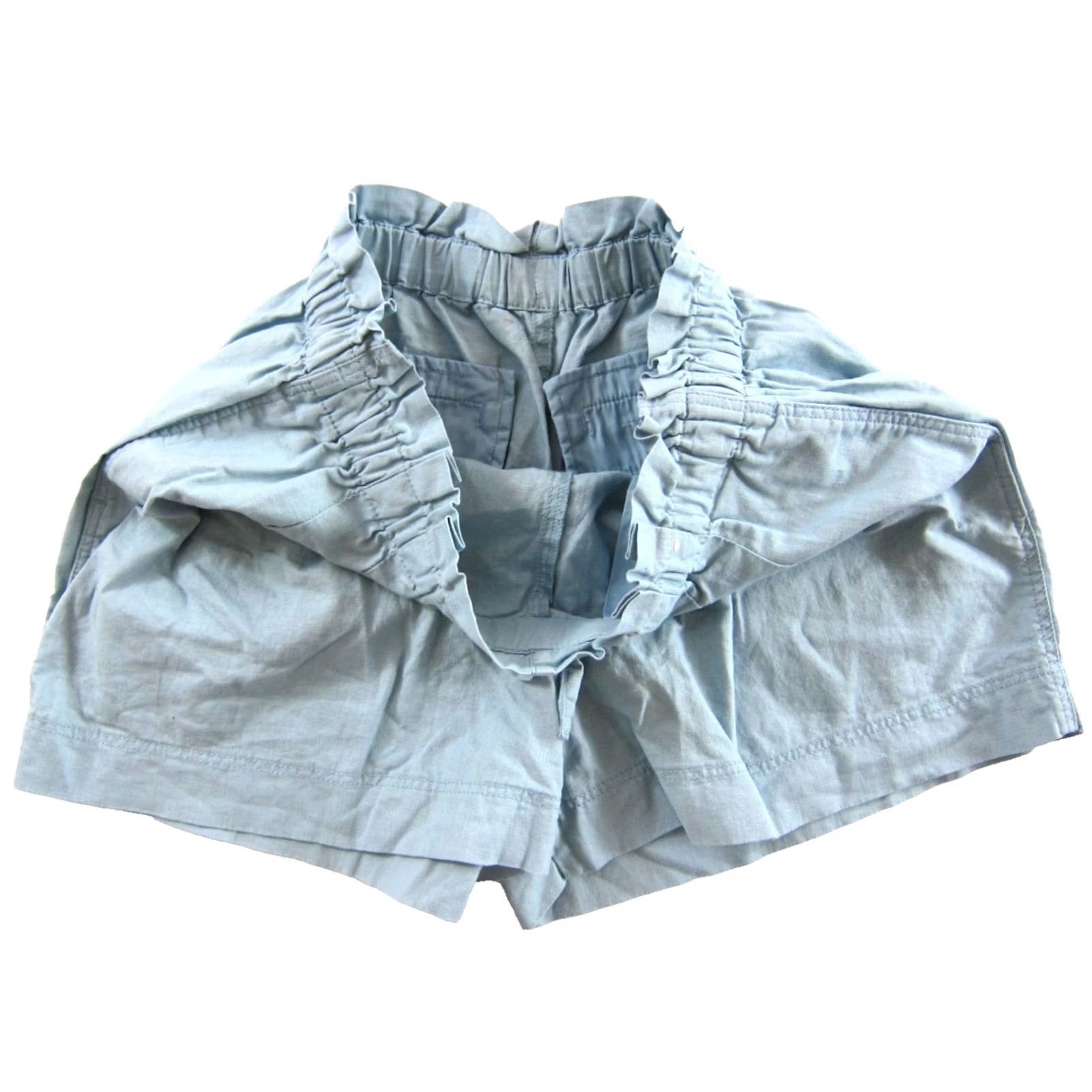 Uniqlo Uniqlo Linen Cotton Blue Pleated Pocket Elastic Waist Shorts Woman Medium Size 32" / US 10 / IT 46 - 4 Thumbnail