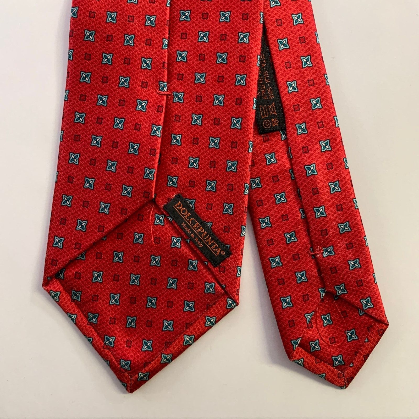 Dolcepunta DOLCEPUNTA Red Blue Silk Foulard Tie Size ONE SIZE - 2 Thumbnail