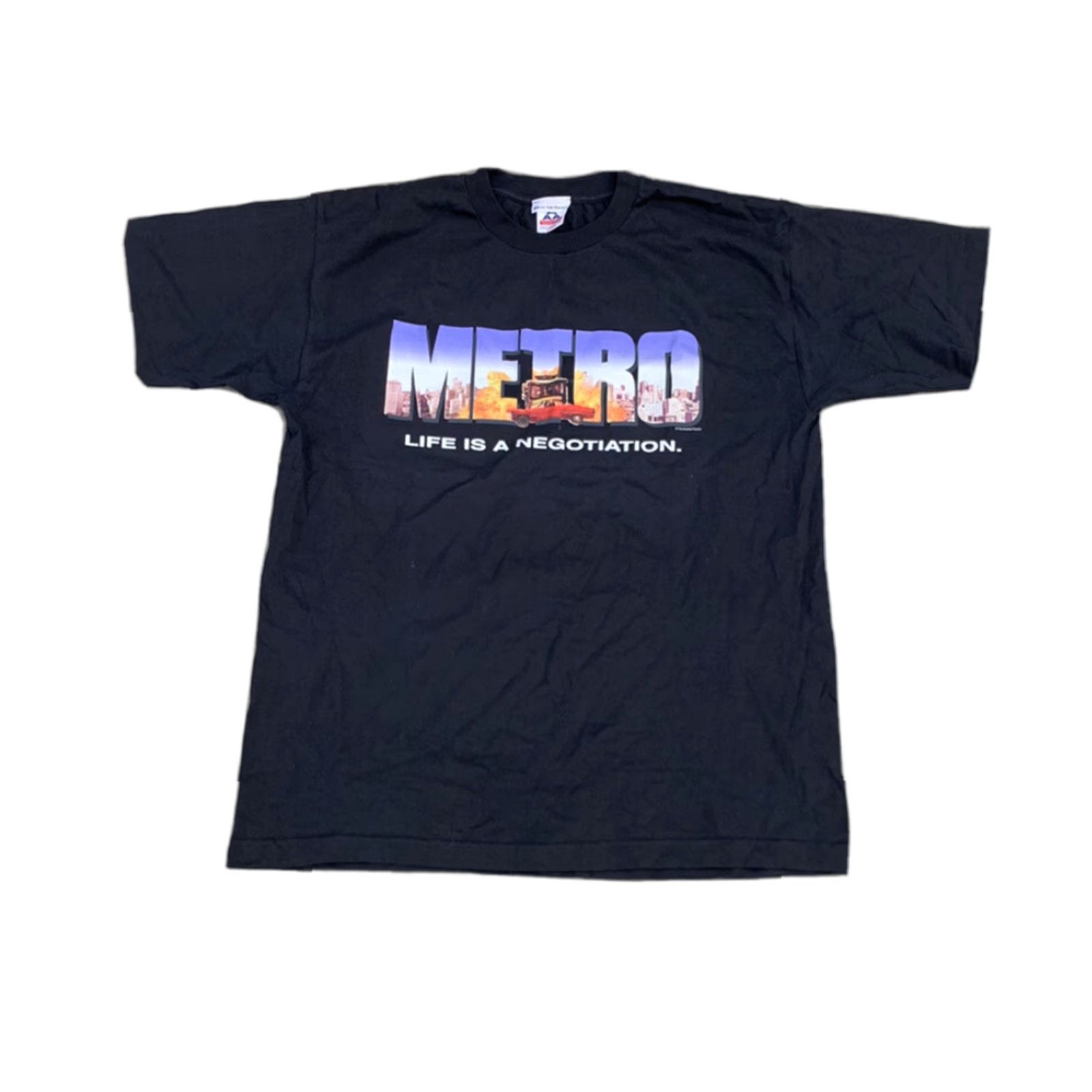 VINTAGE Metro Movie Shirt XL Eddie Murphy 1997 90s Promo T-Shirt Black Men Short Sleeve 90s Theme Mens