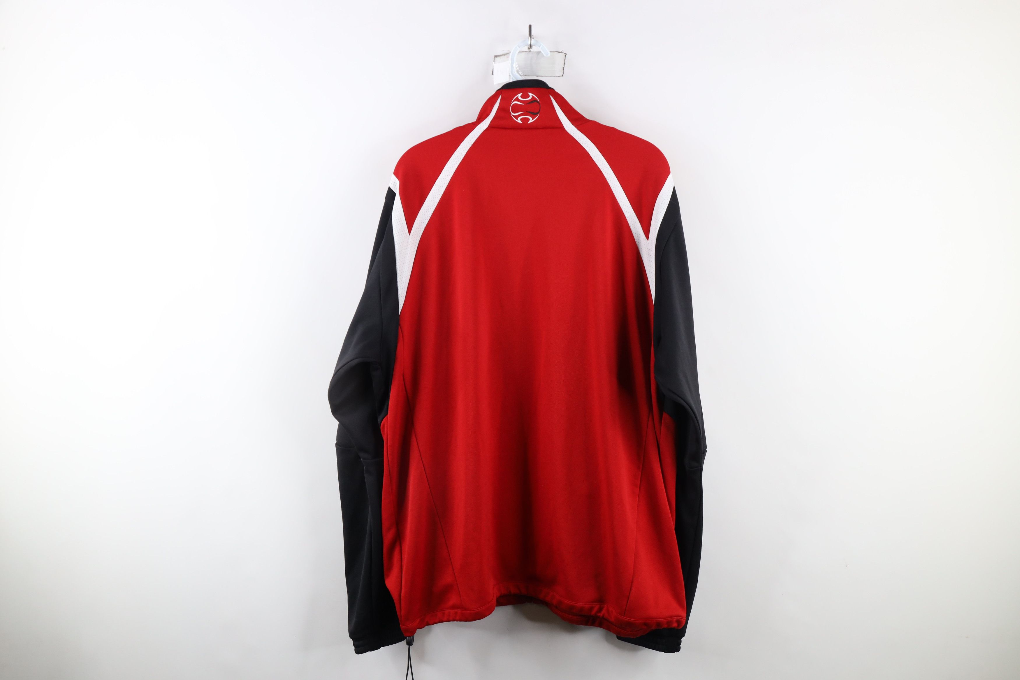Adidas × Vintage Vintage Adidas Soccer Striped Full Zip Warm Up Jacket Red Size US L / EU 52-54 / 3 - 12 Thumbnail
