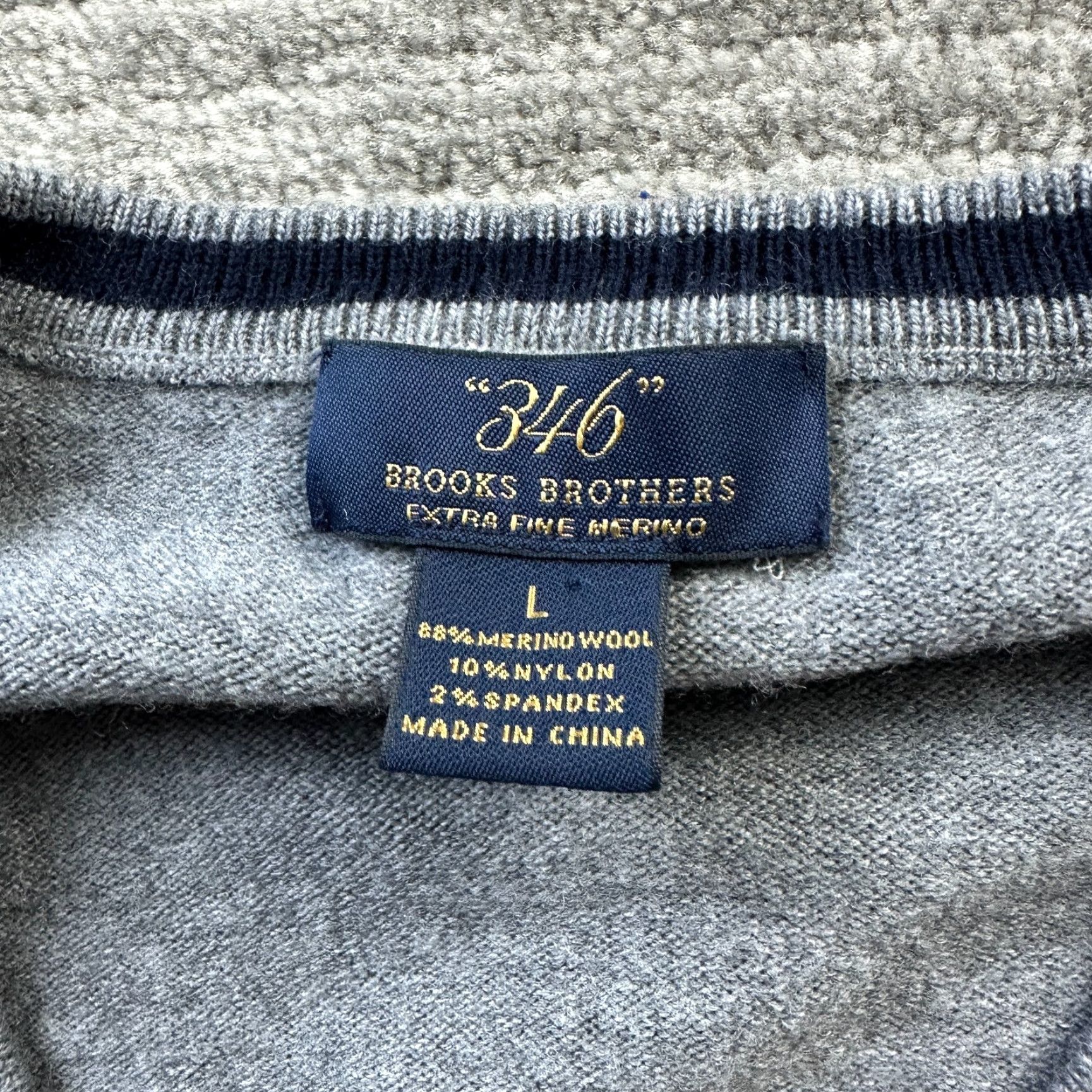 Brooks Brothers Brooks Brothers Sweater Mens Large Gray Merino Wool Blend Logo Pullover V-Neck Knit Cardigan All Seasons Classic Size US L / EU 52-54 / 3 - 7 Thumbnail