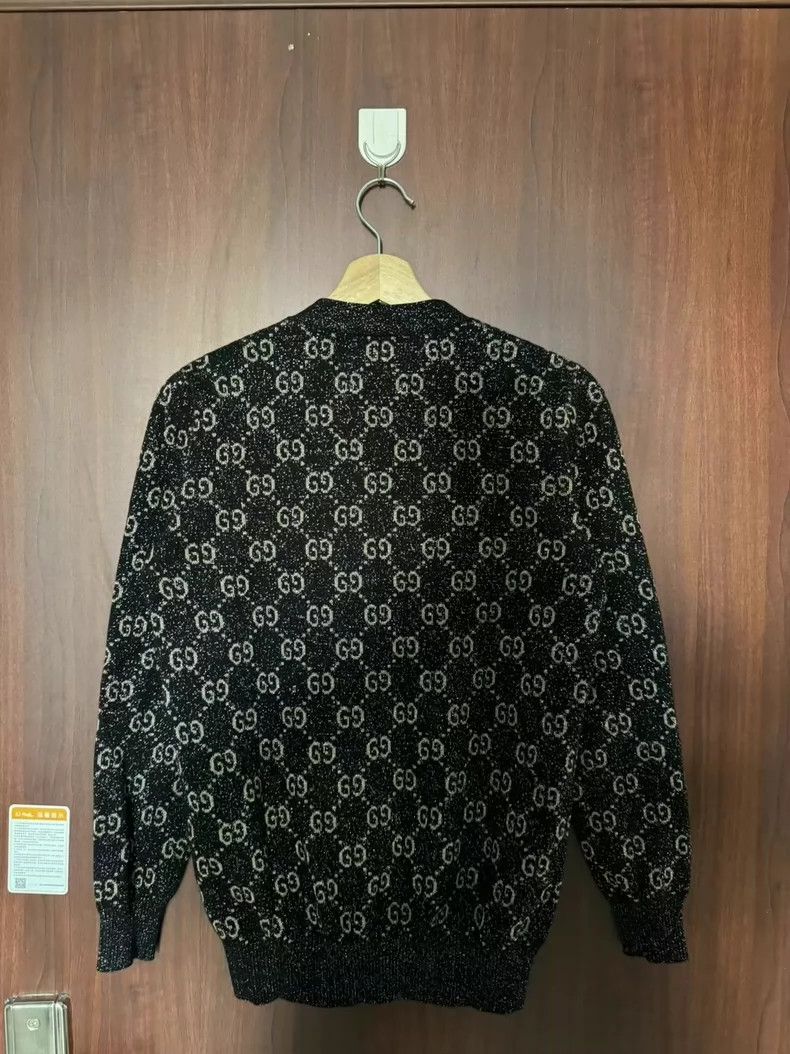Gucci Gucci Black and silver GG full-printed logo cardigan jacket Size US S / EU 44-46 / 1 - 2 Thumbnail