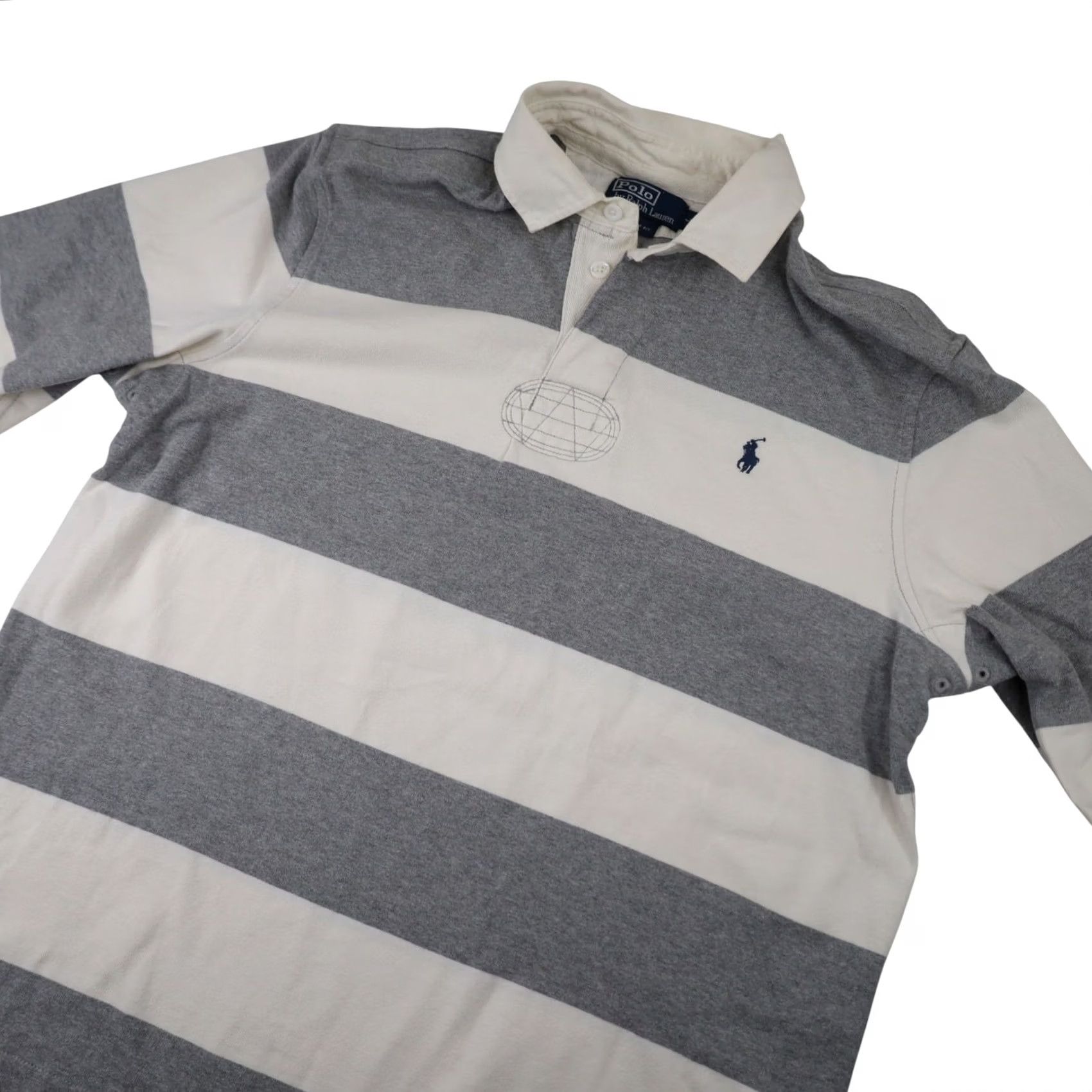 Polo Ralph Lauren VINTAGE Polo Ralph Lauren Mens Rugby Shirt White Gray L Ship/Category Shirt Mens Large White/Gray Rugby 90s Size US L / EU 52-54 / 3 - 2 Thumbnail