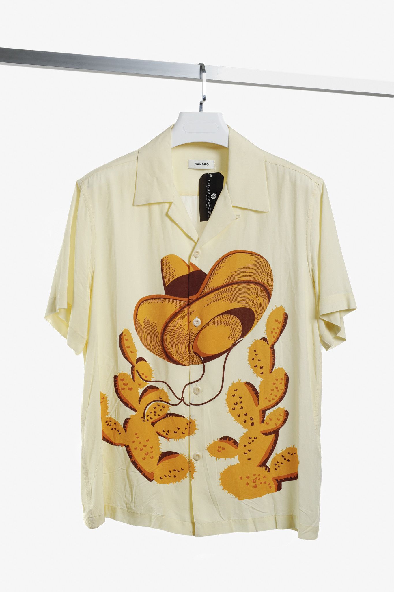 Sandro Sandro 2022 Yellow Cactus Graphic Printed Shirt Size M / US 6-8 / IT 42-44 - 1 Thumbnail