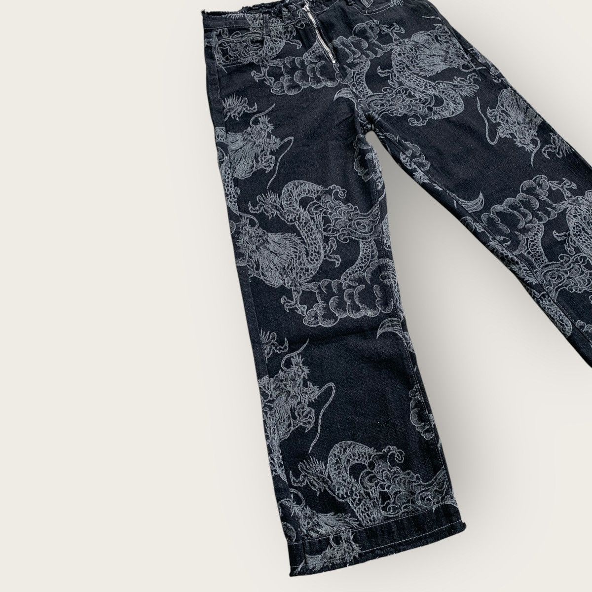 Japanese Brand Flare Jeans Dragon Full Print Size US 30 / EU 46 - 12 Thumbnail