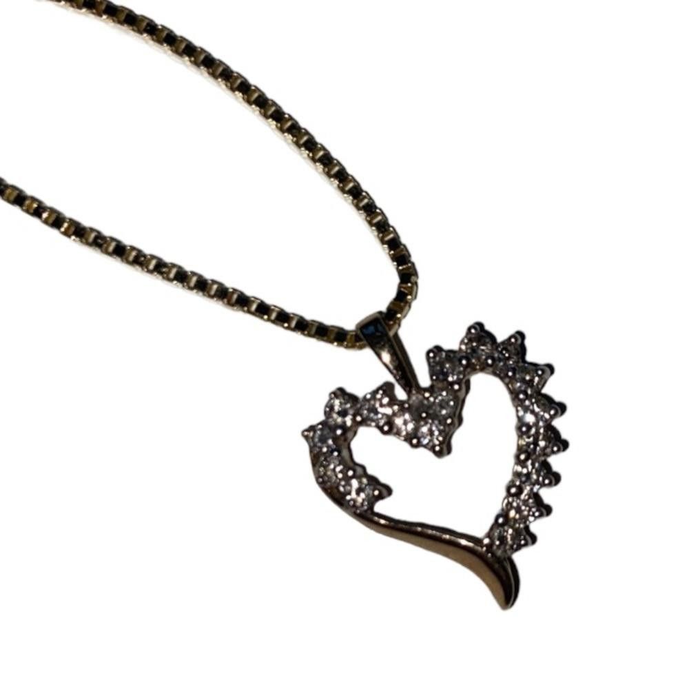 Designer 14K Gold .88 Diamond Heart Pendant & Necklace Size ONE SIZE - 1 Thumbnail