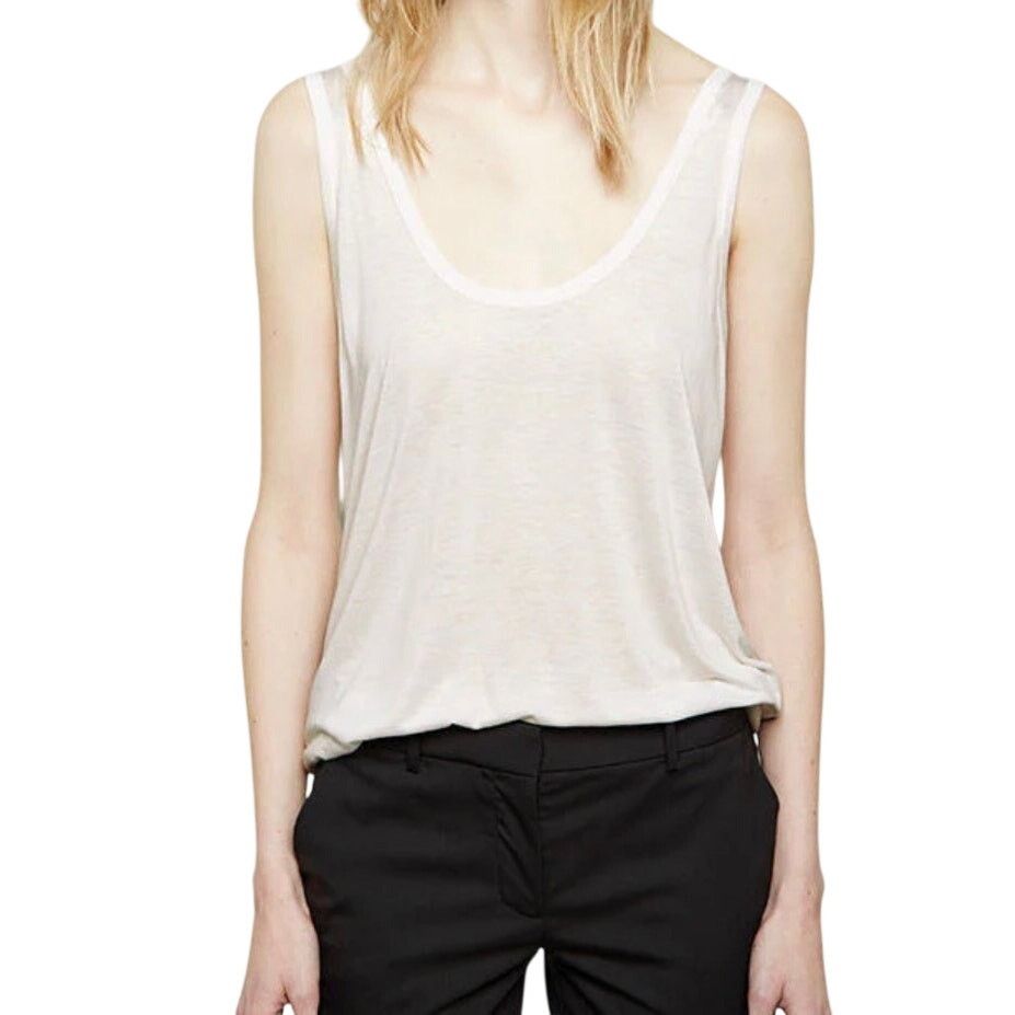 The Row Roger White Gauzy Scoop Neck Tank Top size S Semi Sheer Size S / US 4 / IT 40 - 1 Thumbnail
