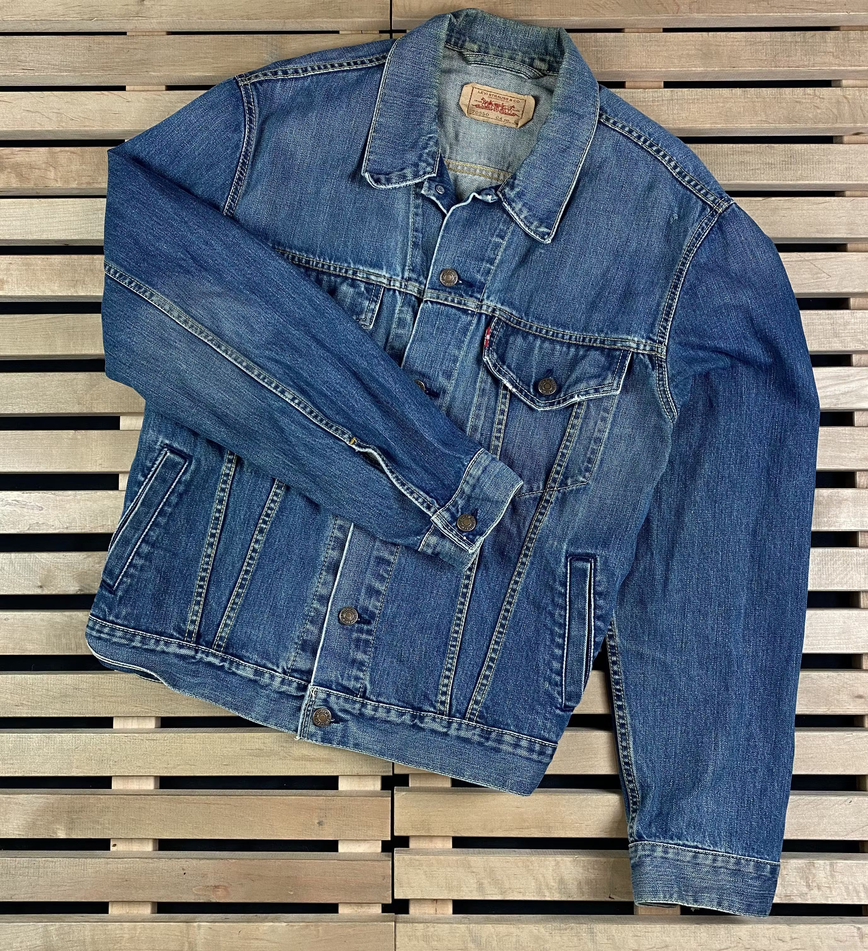 image of Levis x Levis Vintage Clothing Men’S Denim Bomber Jacket Levi’S Vintage Size L in Blue, Men's