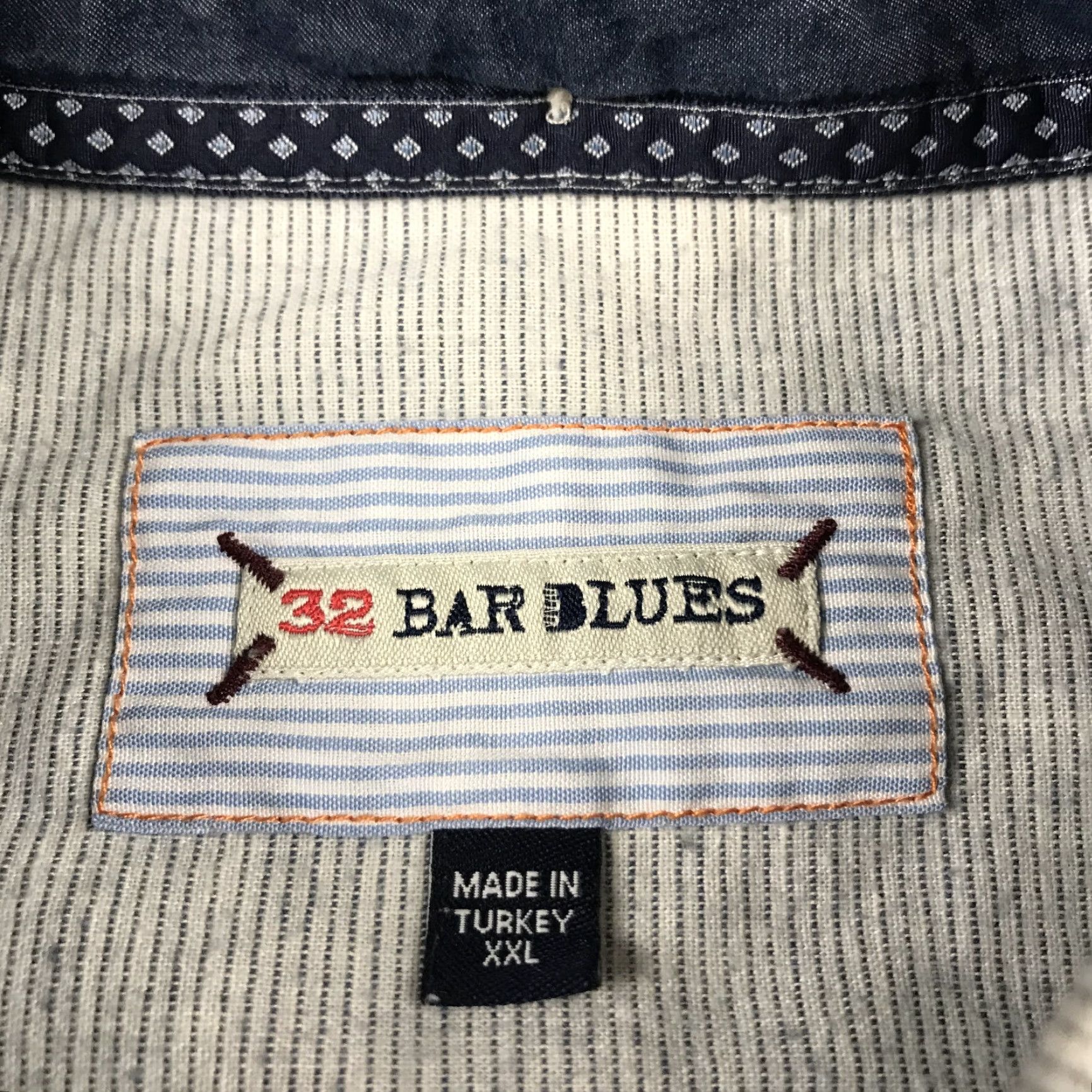 Vintage 32 Bar Blues Shirt Mens 2XL Gray Cotton Linen Blend Button-Up Casual Long Sleeve Collared Shirt Size US XXL / EU 58 / 5 - 5 Thumbnail