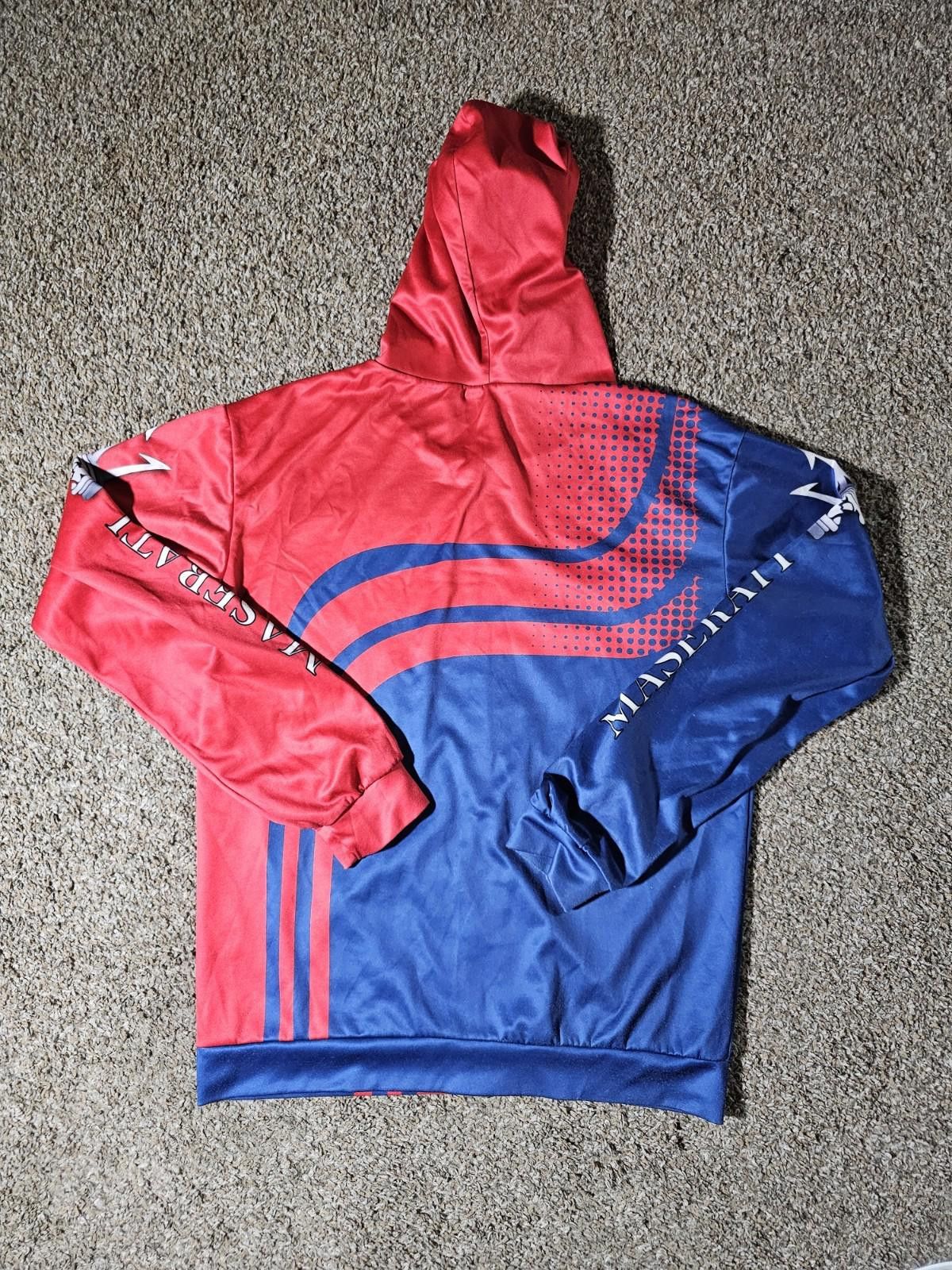 The Unbranded Brand Maserati Fullzip hoodie Red Blue logo NO SIZE Size US M / EU 48-50 / 2 - 7 Thumbnail
