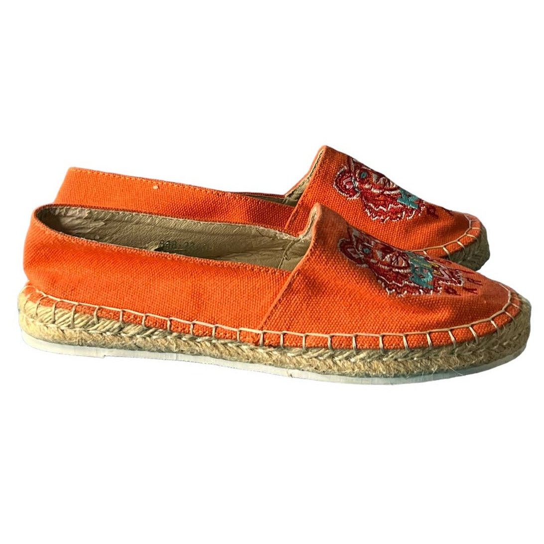Kenzo Kenzo Tiger-Embroidered Orange Espadrille 35 (US SIZE 4) Size US 4 / IT 34 - 4 Thumbnail