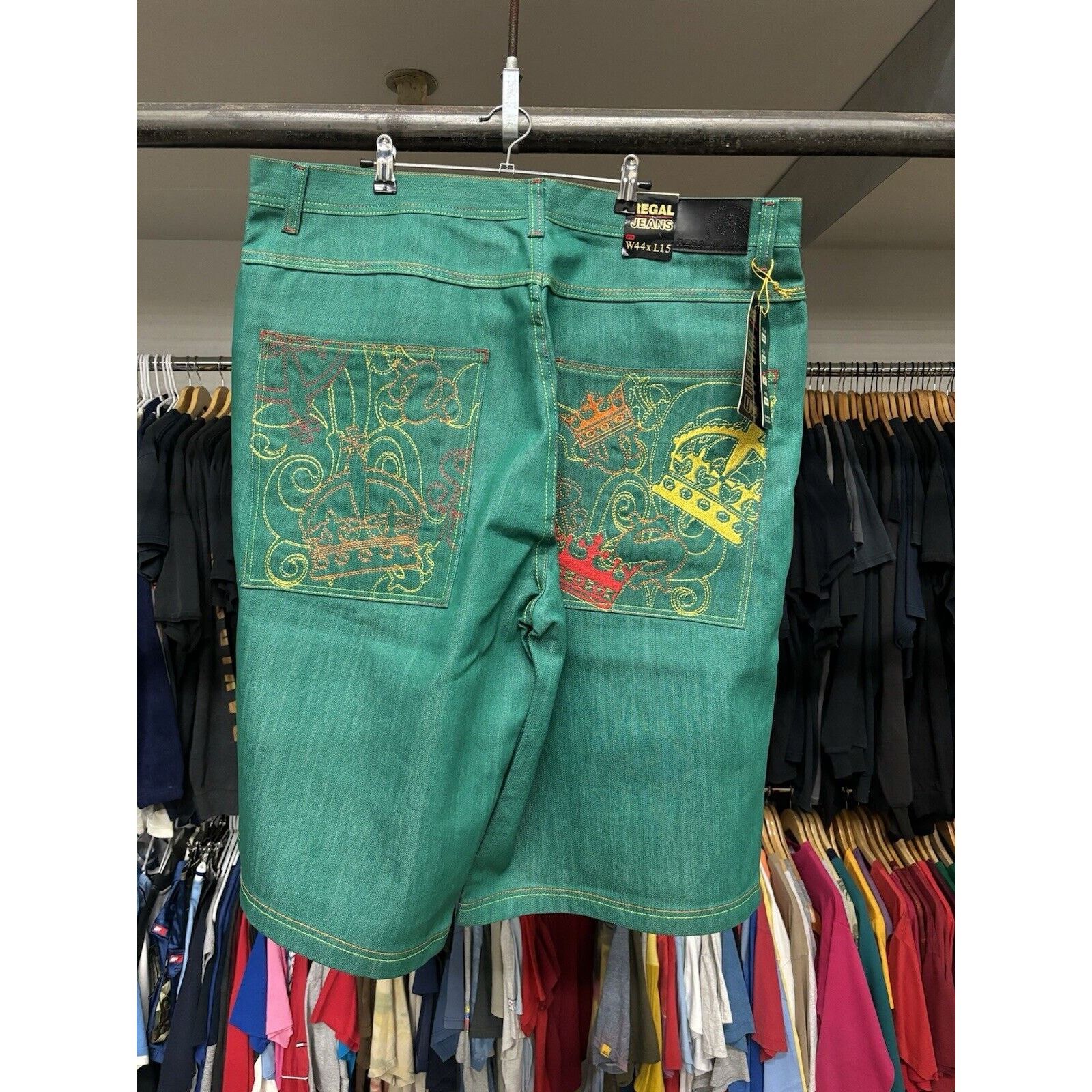 REGAL vintage green regal jeans y2k 90s jorts deadstock 44 x 15 Size US 44 / EU 60 - 1 Thumbnail