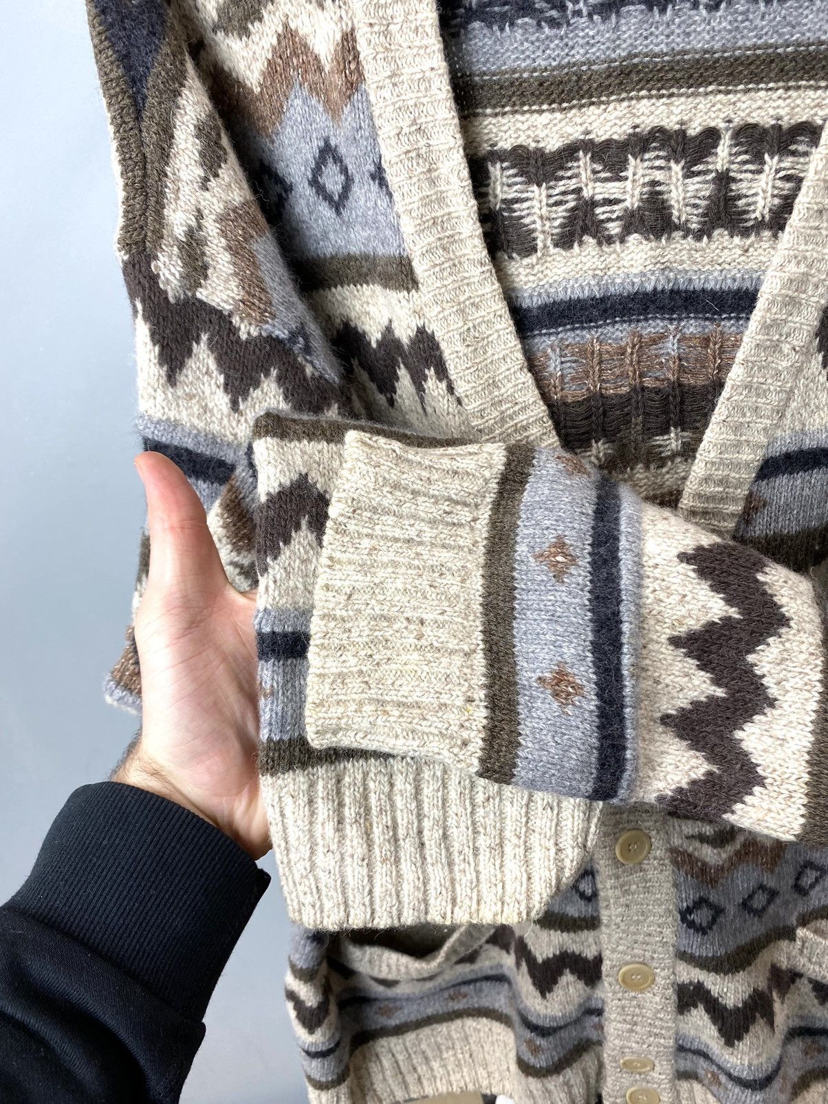 Other Rare! Vintage 80’s Knit Pattern Cardigan Sweater Travis Size US M / EU 48-50 / 2 - 11 Thumbnail