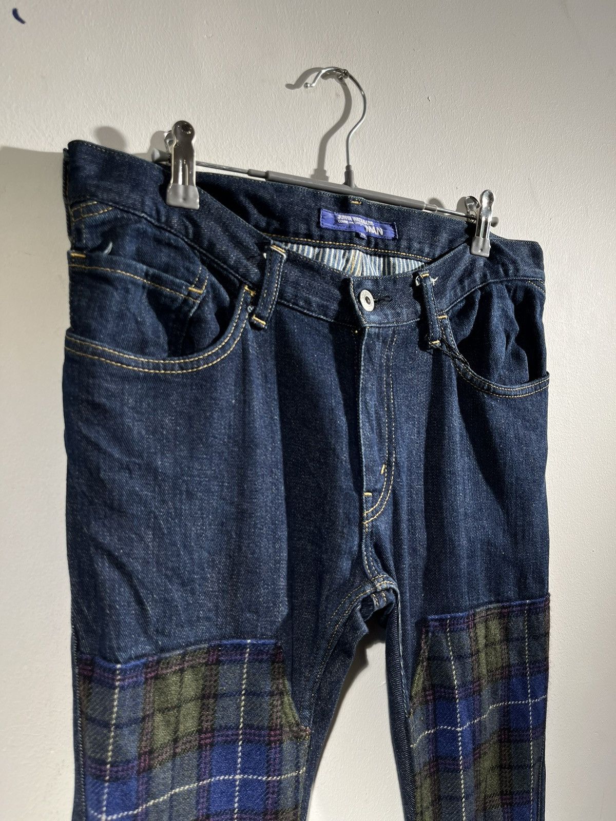 CDG by Comme des Garcons × Comme des Garcons × Junya Watanabe Cdg x Junya watanabe Double Knee Plaid Denim Jeans Size US 27 - 2 Thumbnail