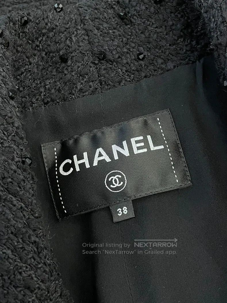Chanel Chanel 23K black tweed sequin knitted lapel vest jacket Size XS / US 0-2 / IT 36-38 - 5 Thumbnail