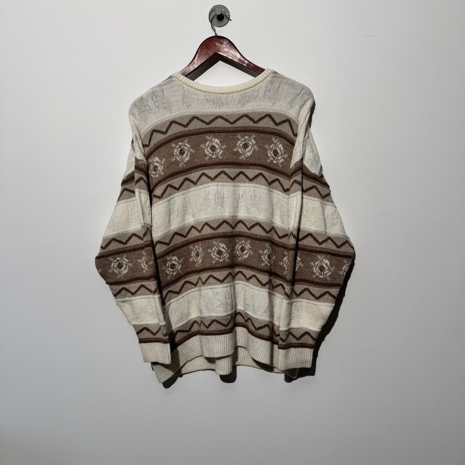 Vintage Vintage Unisex Beige Brown Wool Sweater Size L Regular Fit Size US L / EU 52-54 / 3 - 1 Thumbnail
