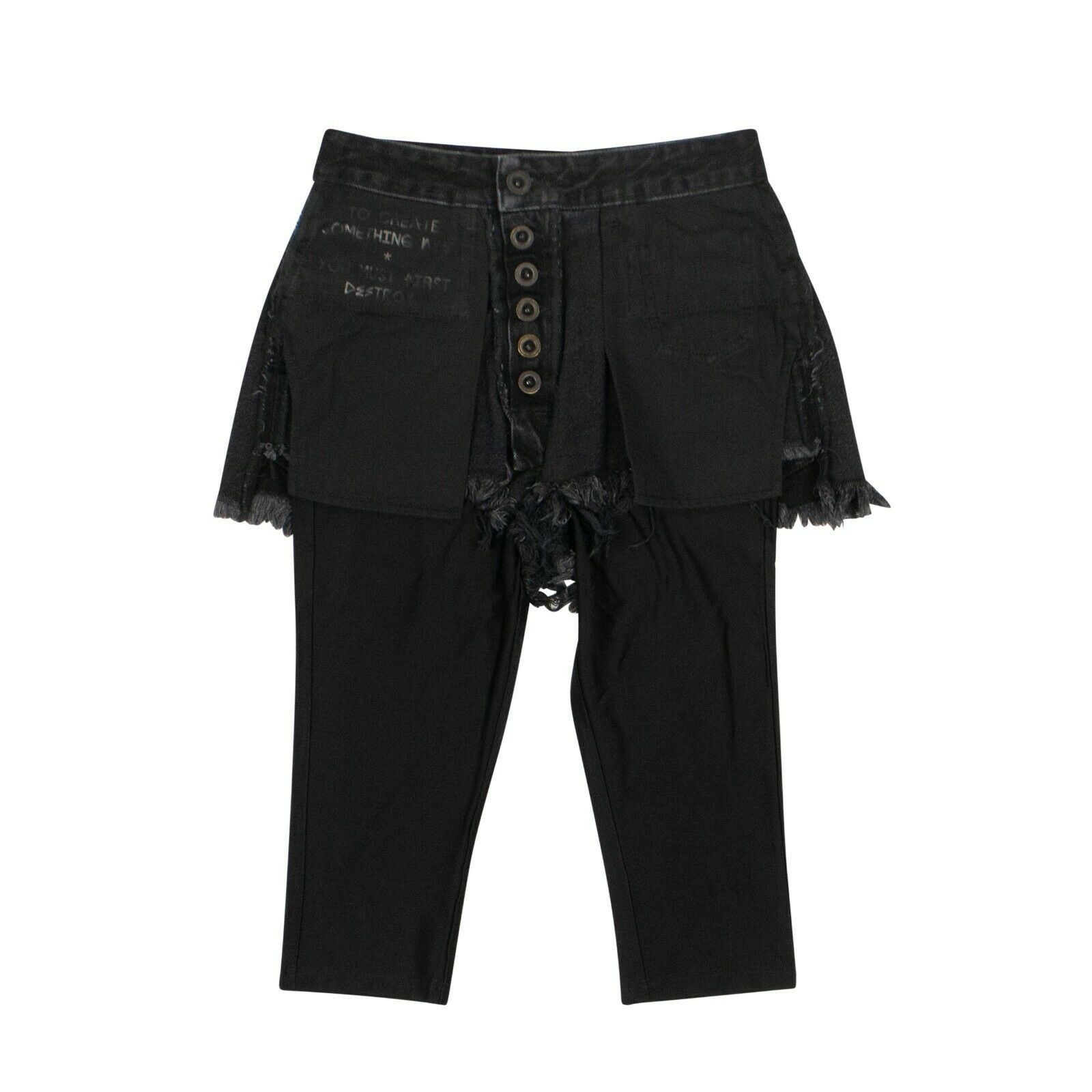 image of Unravel Project Black Reverse Shorts Layered Stretch Leggings Size 26, Women's