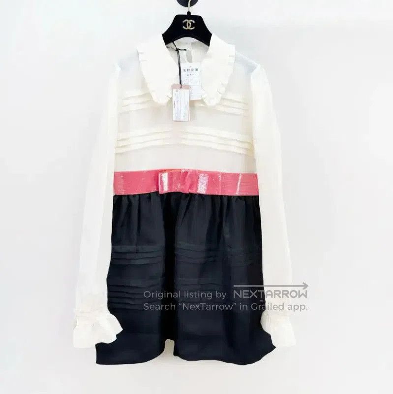Miu Miu Miu Miu White Silk Long Sleeve Dress . Size M / US 6-8 / IT 42-44 - 1 Thumbnail