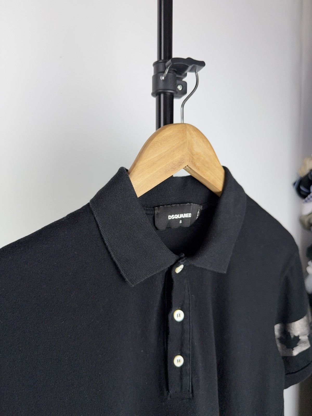 Dsquared2 × Vintage Dsquared2 polo Silver Logo on sleeve streetwear black size S Size US S / EU 44-46 / 1 - 3 Thumbnail