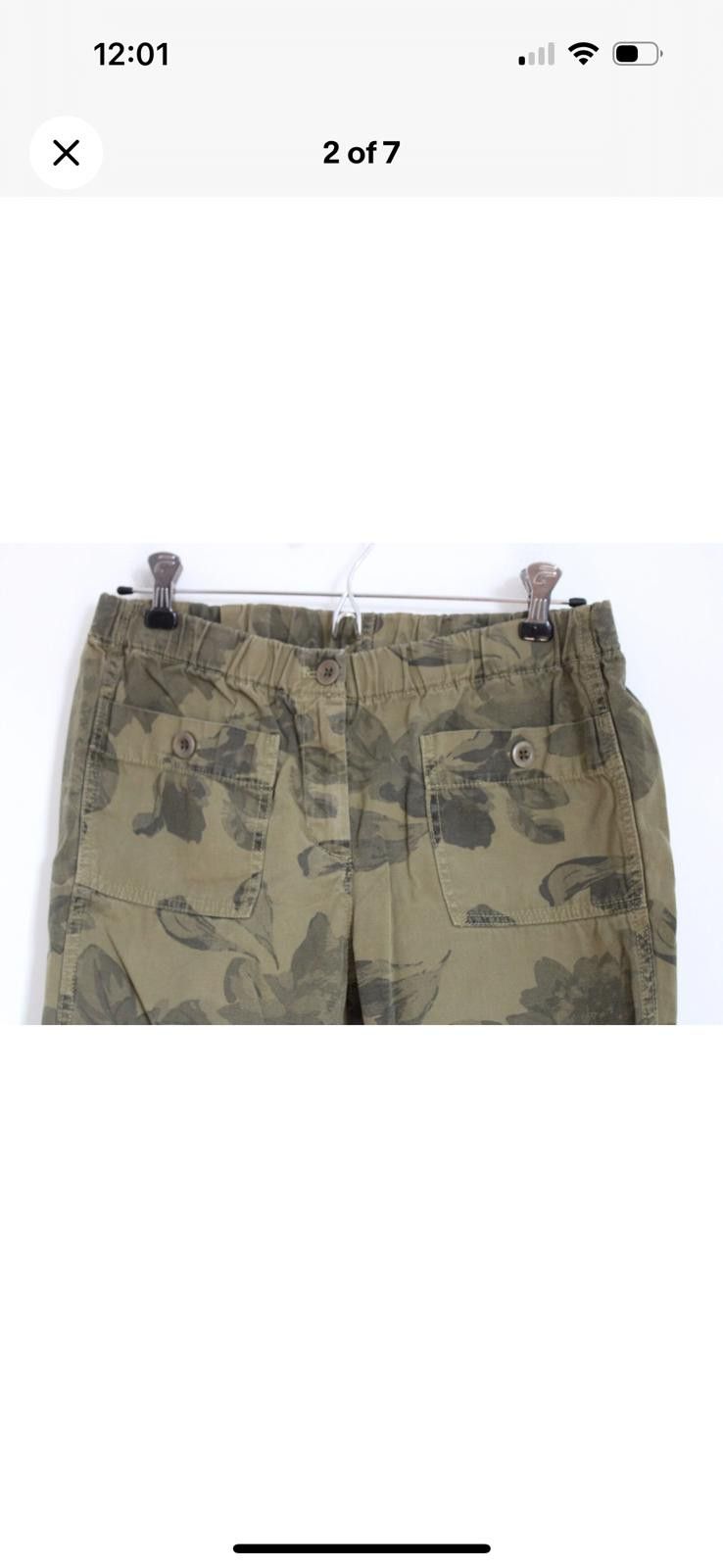 J.Crew J.Crew Casual Olive Green Floral Print Women's Pants Size 26" / US 2 / IT 38 - 3 Thumbnail