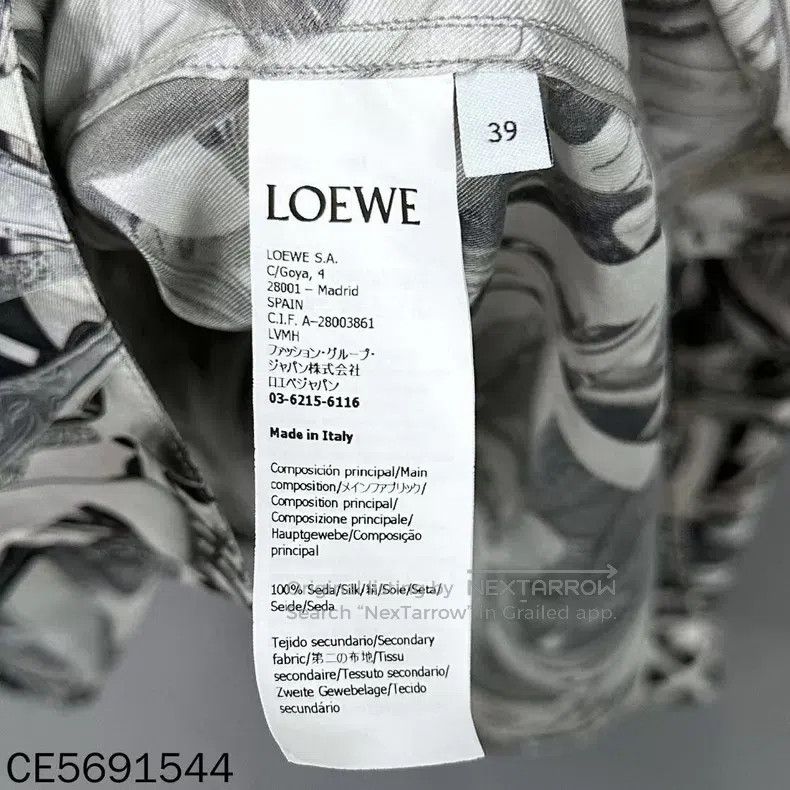 Loewe Loewe size 39 Tableware pattern embroidered logo silk shirt Size US M / EU 48-50 / 2 - 5 Thumbnail