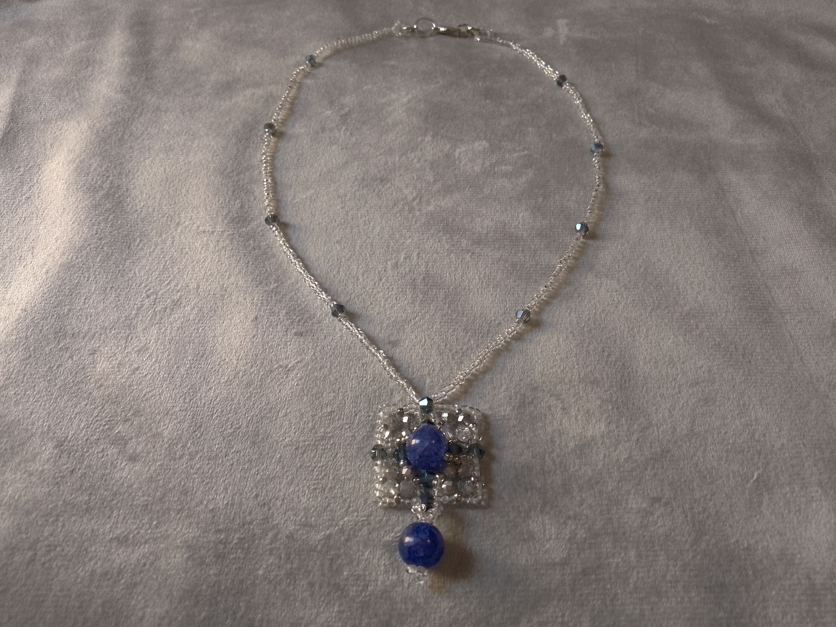 Handmade Necklace with pendant Blue Sodalite natural gemstones Size ONE SIZE - 6 Thumbnail