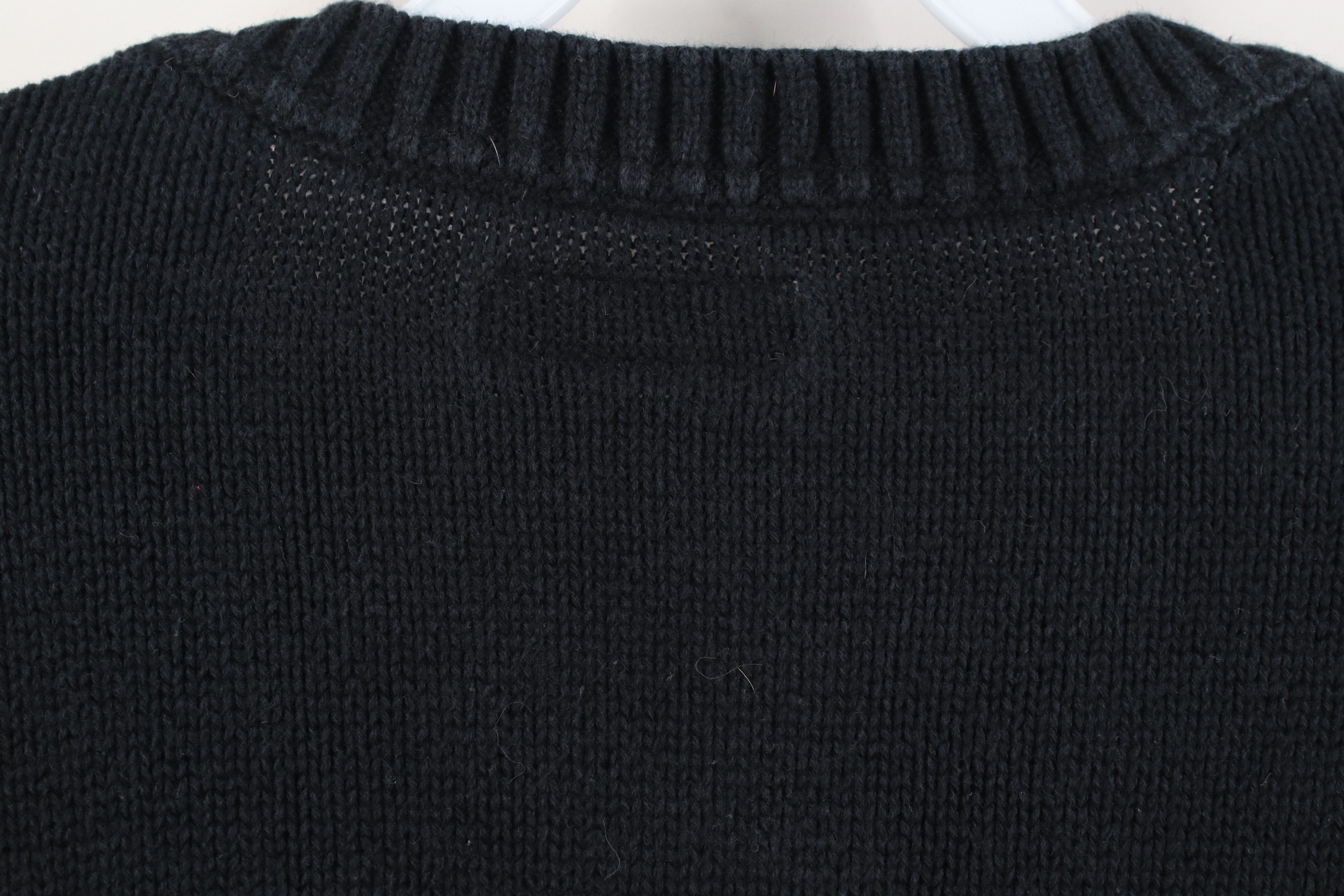 Vintage Vintage 90s Streetwear Blank Knit Crewneck Sweater Black Size US L / EU 52-54 / 3 - 8 Thumbnail