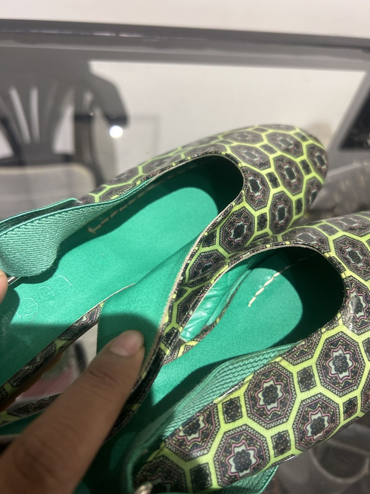 Zucca ZUCCA SANDAL GREEN PATTERN VERO CUOIO ITALIAN MADE Size US 6 / IT 36 - 8 Thumbnail