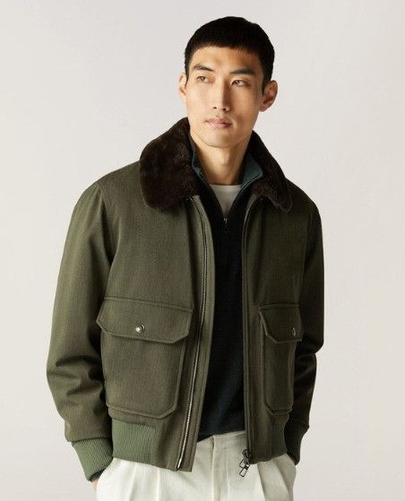 Loro Piana o1w1db10725 FAN1922 Junin Bomber Jacket in Green Size US S / EU 44-46 / 1 - 4 Thumbnail