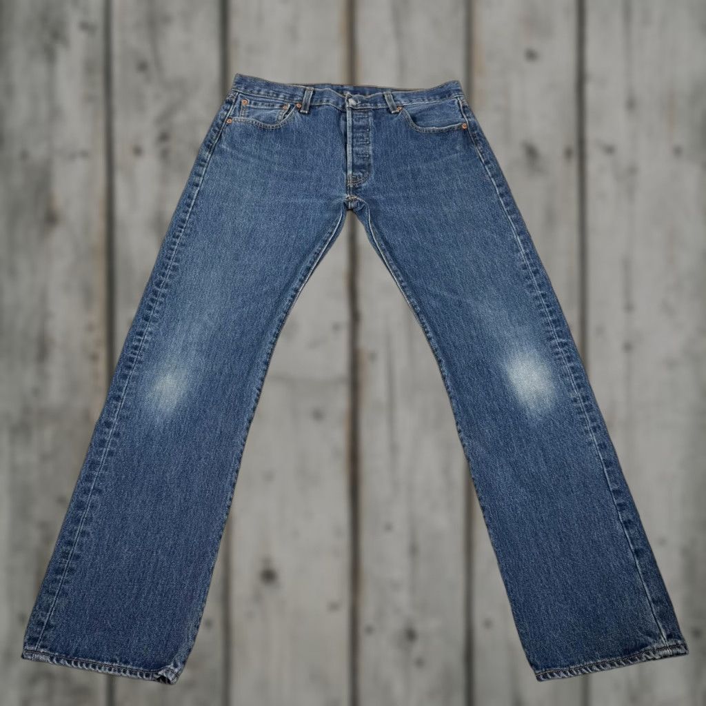 Levi's Levi's 501 Jeans Men Medium Blue Denim Straight 501 Original Fit W34 L32 Cowboy Western Workwear Jeans Size US 34 / EU 50 - 1 Thumbnail