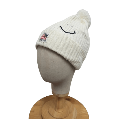 Japanese Brand 😊 Harvey ball usa patch smile beanie hat Size ONE SIZE - 1 Thumbnail
