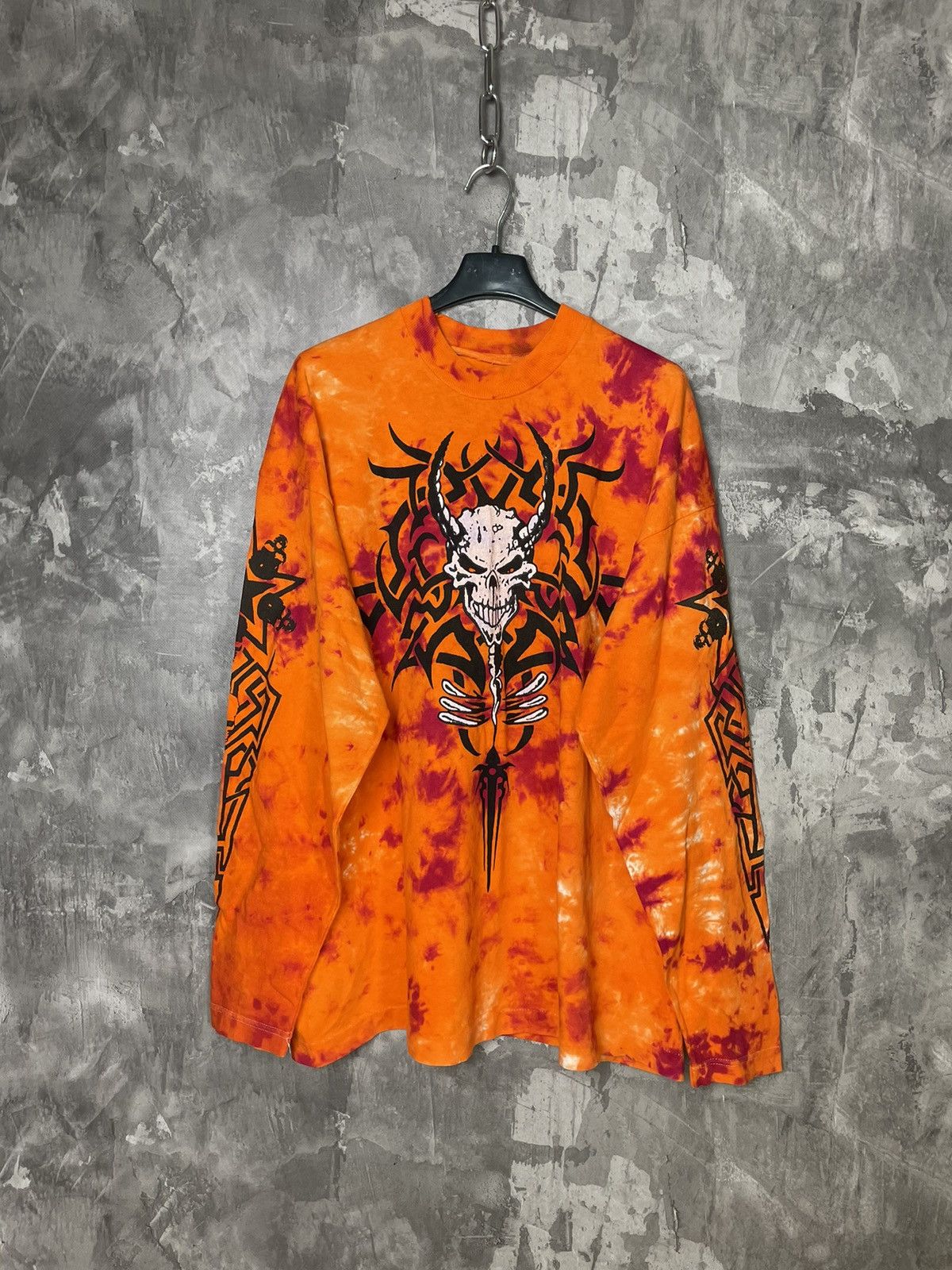 Vintage Y2K Crazy skull Printed longsleeve All Over Rare Size US L / EU 52-54 / 3 - 1 Thumbnail