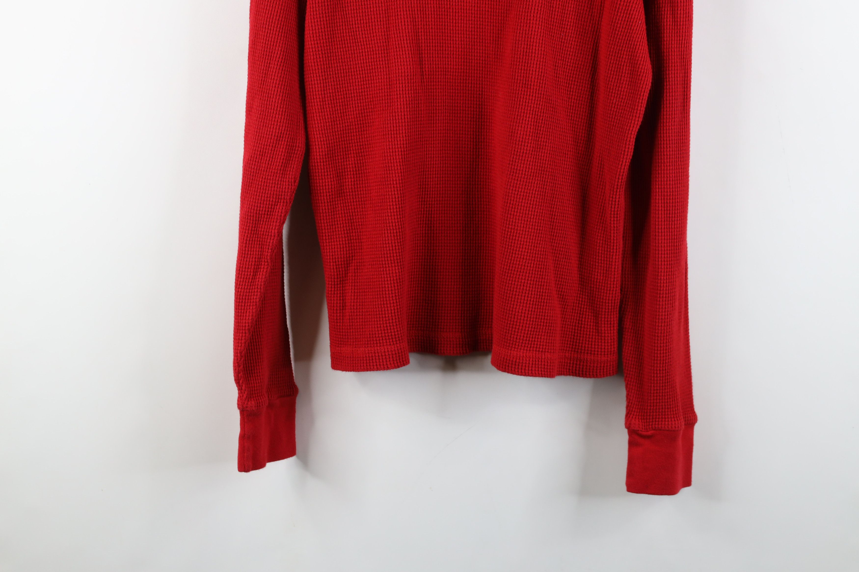 Ralph Lauren × Vintage Vintage Ralph Lauren Waffle Knit Hoodie Sweatshirt Red Size US M / EU 48-50 / 2 - 13 Thumbnail