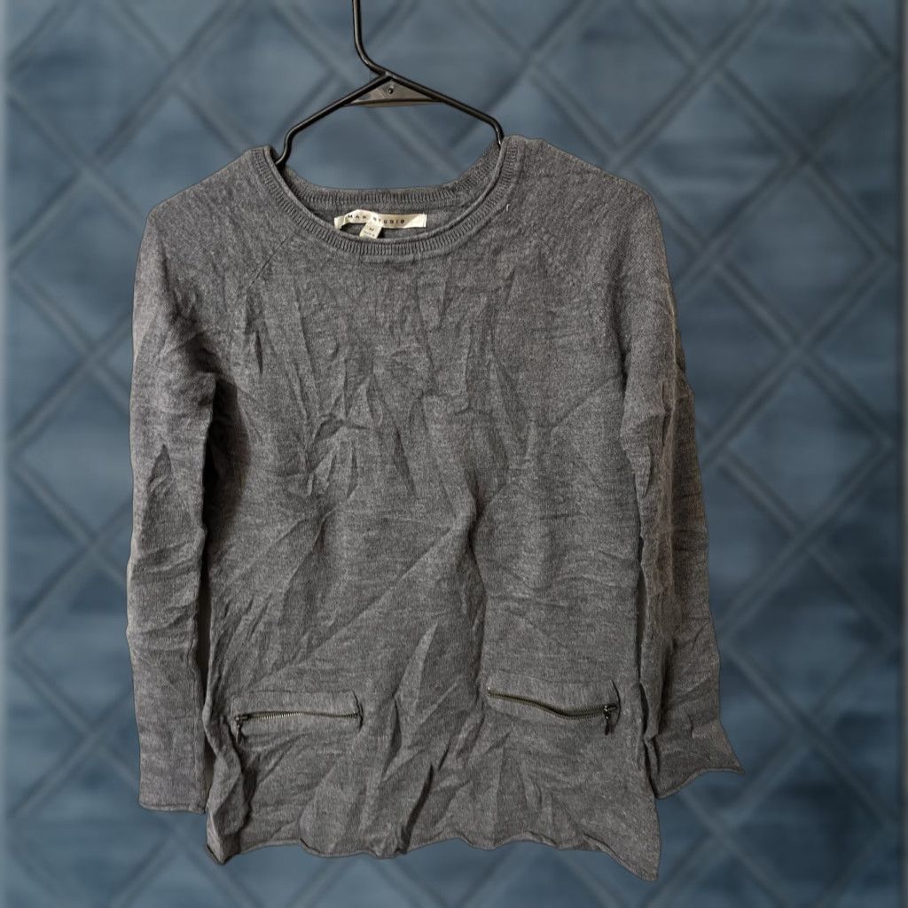 Vintage Max Studio Sweater Women's M Gray Merino Wool Long Sleeve Pullover Extra Fine Size M / US 6-8 / IT 42-44 - 1 Thumbnail