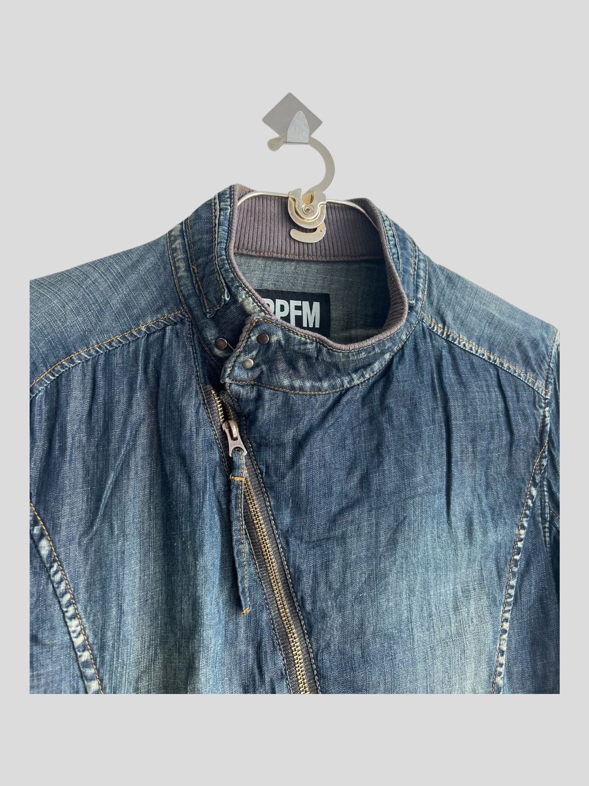 If Six Was Nine Y2K Asymmetrical Zipper Bondage Denim Cafe Racer Jkt PPFM Size US M / EU 48-50 / 2 - 3 Thumbnail
