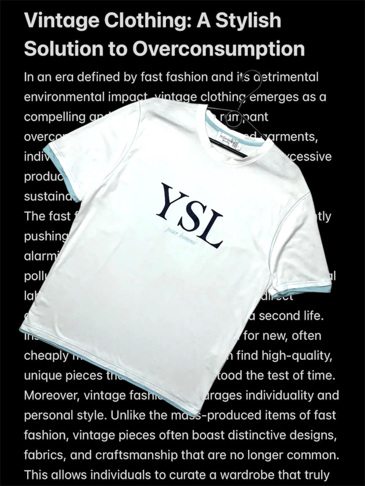 Vintage × Yves Saint Laurent Vintage Tee Yves Saint Laurent central big logo T-shirt Size US M / EU 48-50 / 2 - 1 Thumbnail