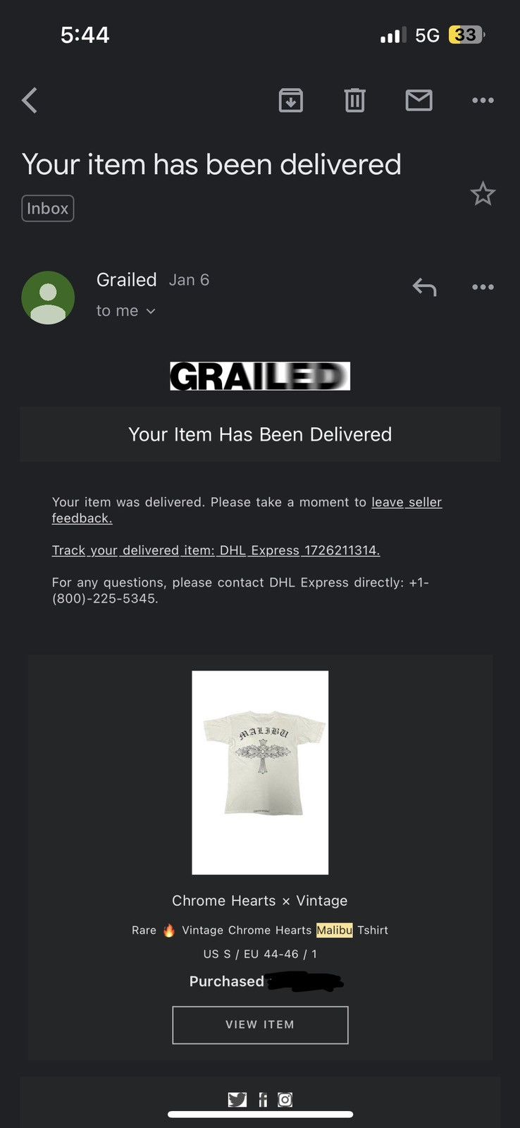 Chrome Hearts Chrome Hearts Malibu Tee (Rare Vintage) Size US S / EU 44-46 / 1 - 14 Thumbnail