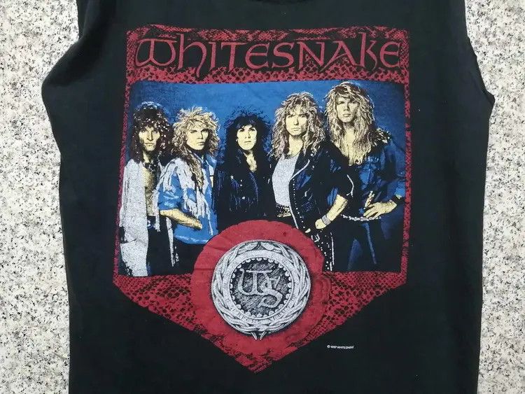 Band Tees Thrashed Sun Faded whitesnake vintage Distressed Grunge Band Size US M / EU 48-50 / 2 - 3 Thumbnail