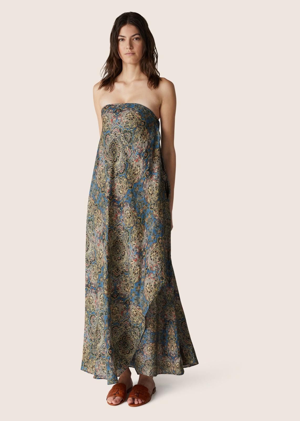 Loro Piana o1srvl11e1224 Gabi Strapless Long Dress in Multicolor Size XS / US 0-2 / IT 36-38 - 3 Thumbnail