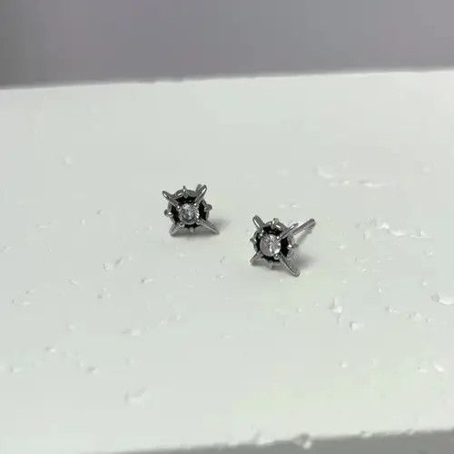 Other 925 Silver Plated CZ Star Stud Earrings for Men Women Size ONE SIZE - 2 Thumbnail