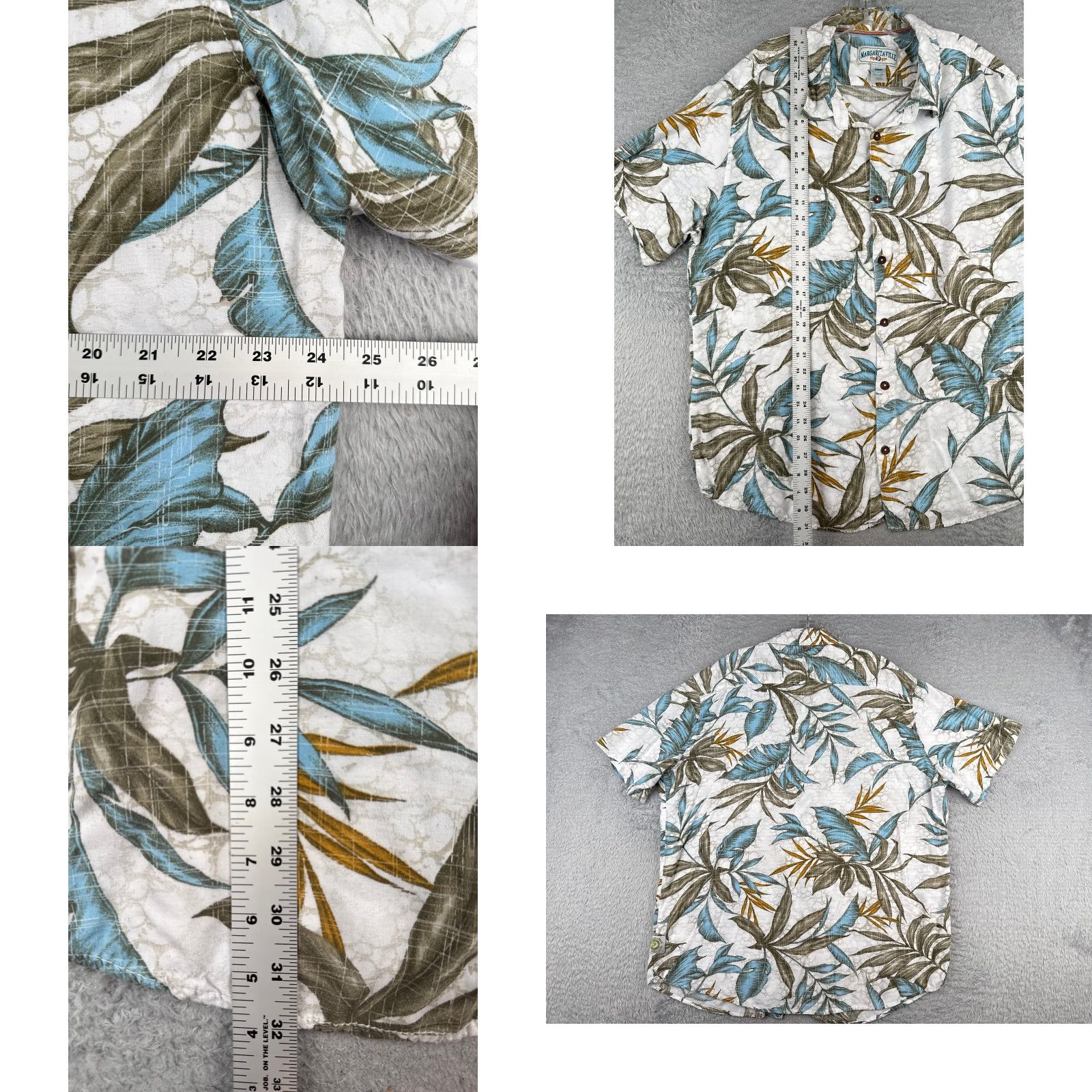 Vintage Margaritaville Men Shirt Hawaiian 2XL White Floral Button-Up Rayon Slim Size US XXL / EU 58 / 5 - 8 Thumbnail