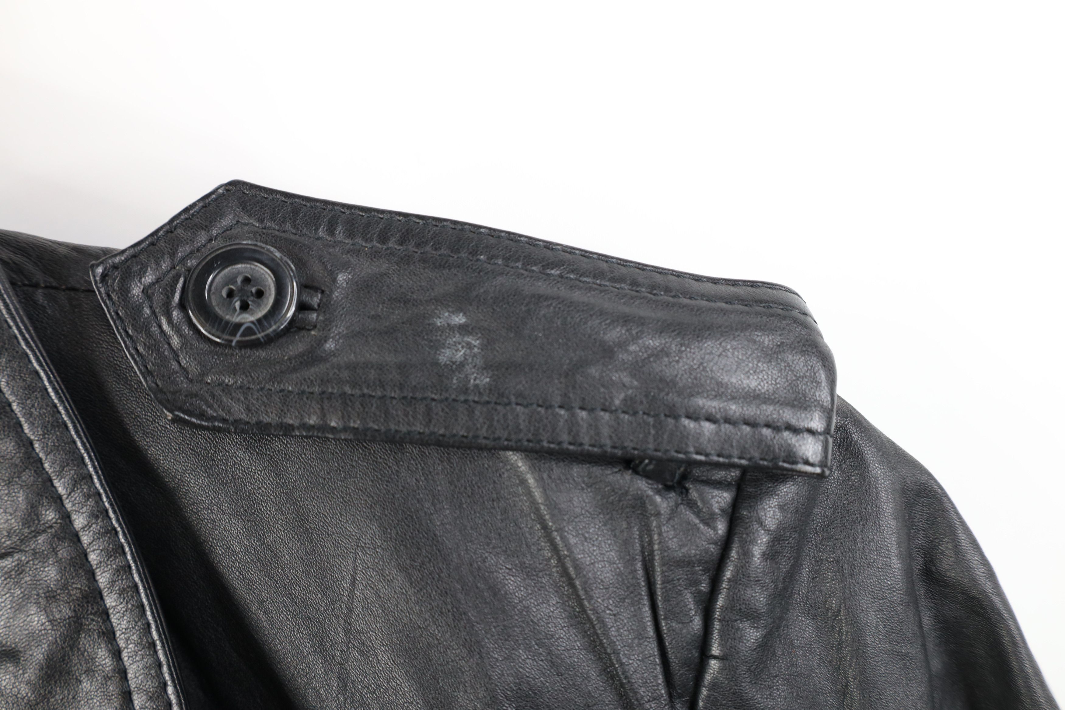 Vintage Vintage 70s Streetwear Breasted Leather Belted Trench Coat Size US XXL / EU 58 / 5 - 7 Thumbnail