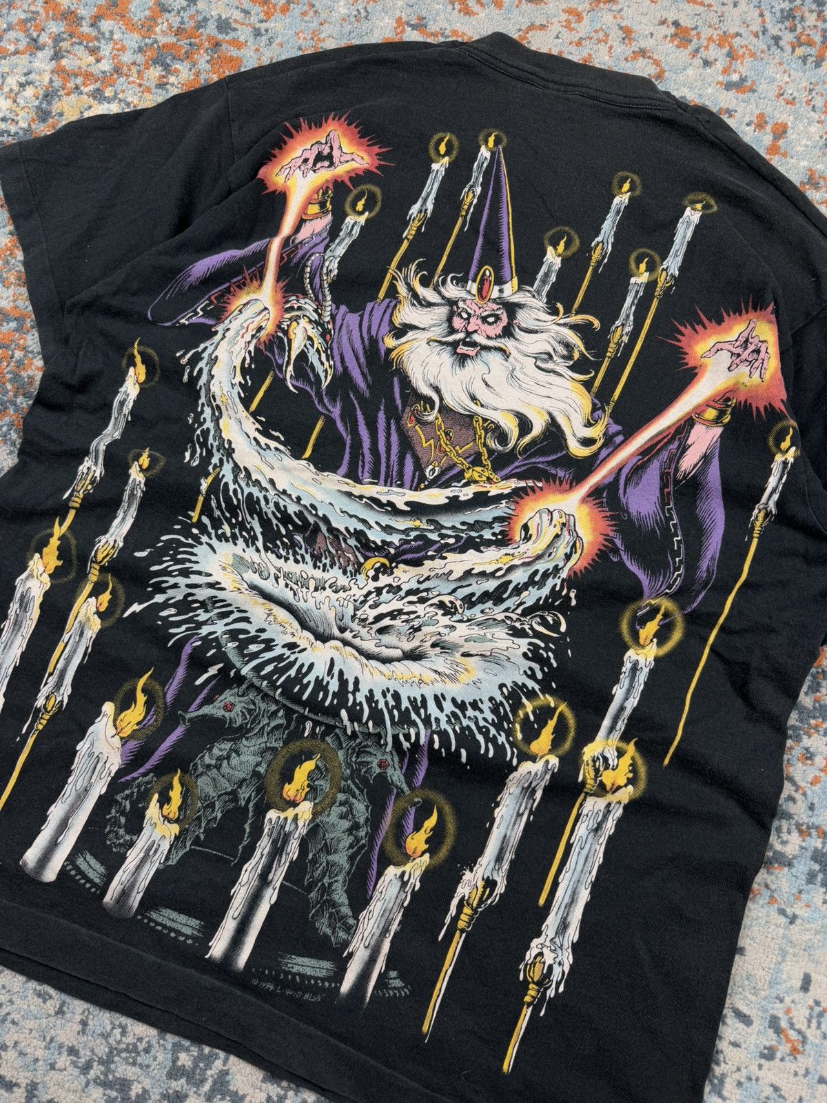 Liquid Blue × Vintage Grail! Vintage 1994 Liquid Blue wizard all over print tee Size US XL / EU 56 / 4 - 6 Thumbnail
