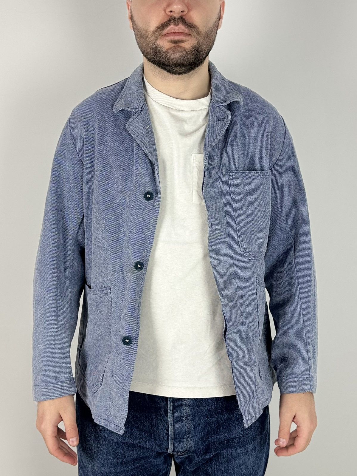 Vintage 70-80’s Vintage Distressed Workers Cotton Chore Jacket Size US S / EU 44-46 / 1 - 2 Thumbnail